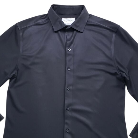 Ministry of Supply Apollo Shirt Mens Medium Slim Fit Black Performance Stretch - Picture 9 of 9
